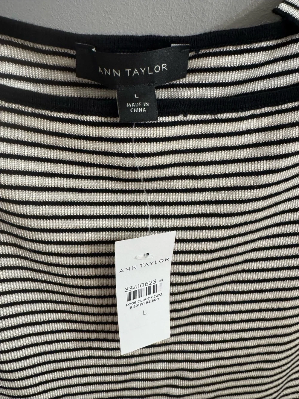 Ann Taylor Black & White Striped Tank - Picture 3 of 4